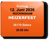 Freitag 12. Juni 2026 ROCKINGHAMHEIZERFEST*36179 Bebra  20:00 Uhr