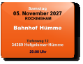 Samstag 05. November 2027 ROCKINGHAM Bahnhof Hümme  Tiefenweg 1234369 Hofgeismar-Hümme  20:00 Uhr